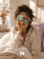چشم بند و ماسک خواب طرح نقشه جهان آبی