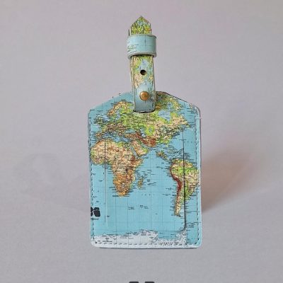 تگ چمدان طرح نقشه جهان سبز آبی شارپ