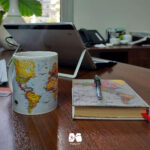 دفترچه یادداشت طرح نقشه جهان وینتیج و ماگ