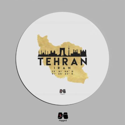 زیر لیوانی چوبی نقشه ایران طرح مختصات مپگرد