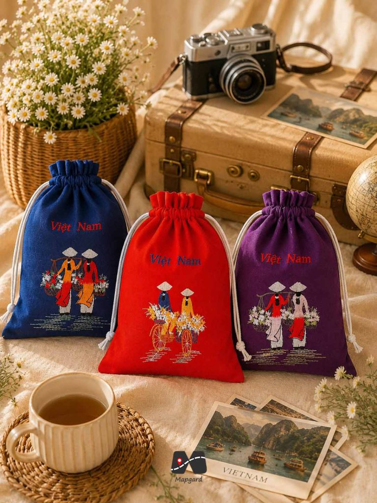 کیسه سر جمع شو گلدوزی شده طرح ویتنام (وارداتی) 2 کیسه سر جمع شو گلدوزی شده طرح ویتنام 3 رنگ